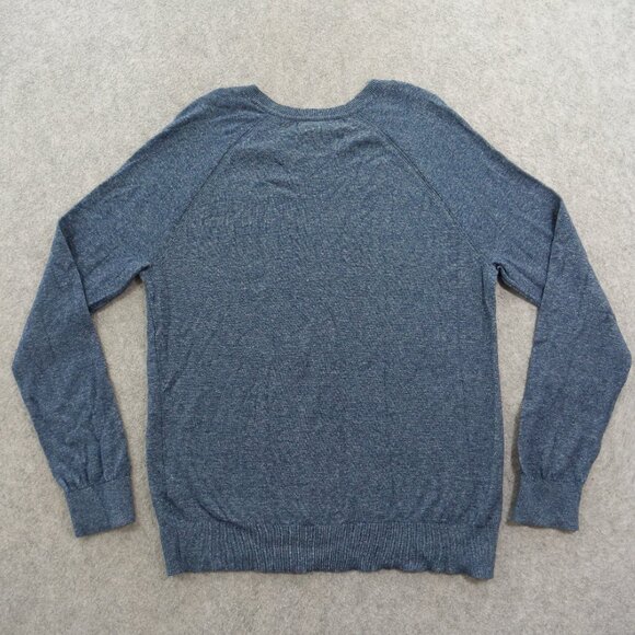 Banana Republic Sweater Mens Large Blue Pullover V-Neck Knit Long Sleeve - Picture 2 of 14